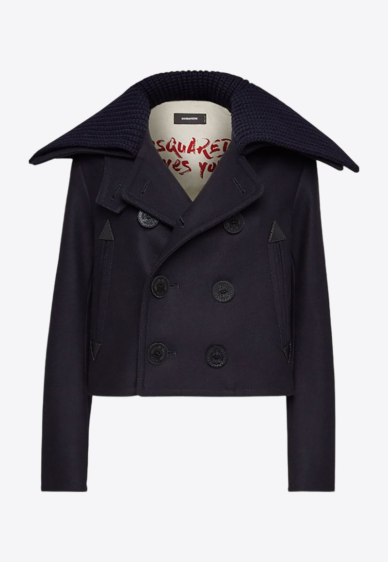 Dsquared2 Double-Breasted Sailor Mini Peacoat Navy S75AM1061S53003_524