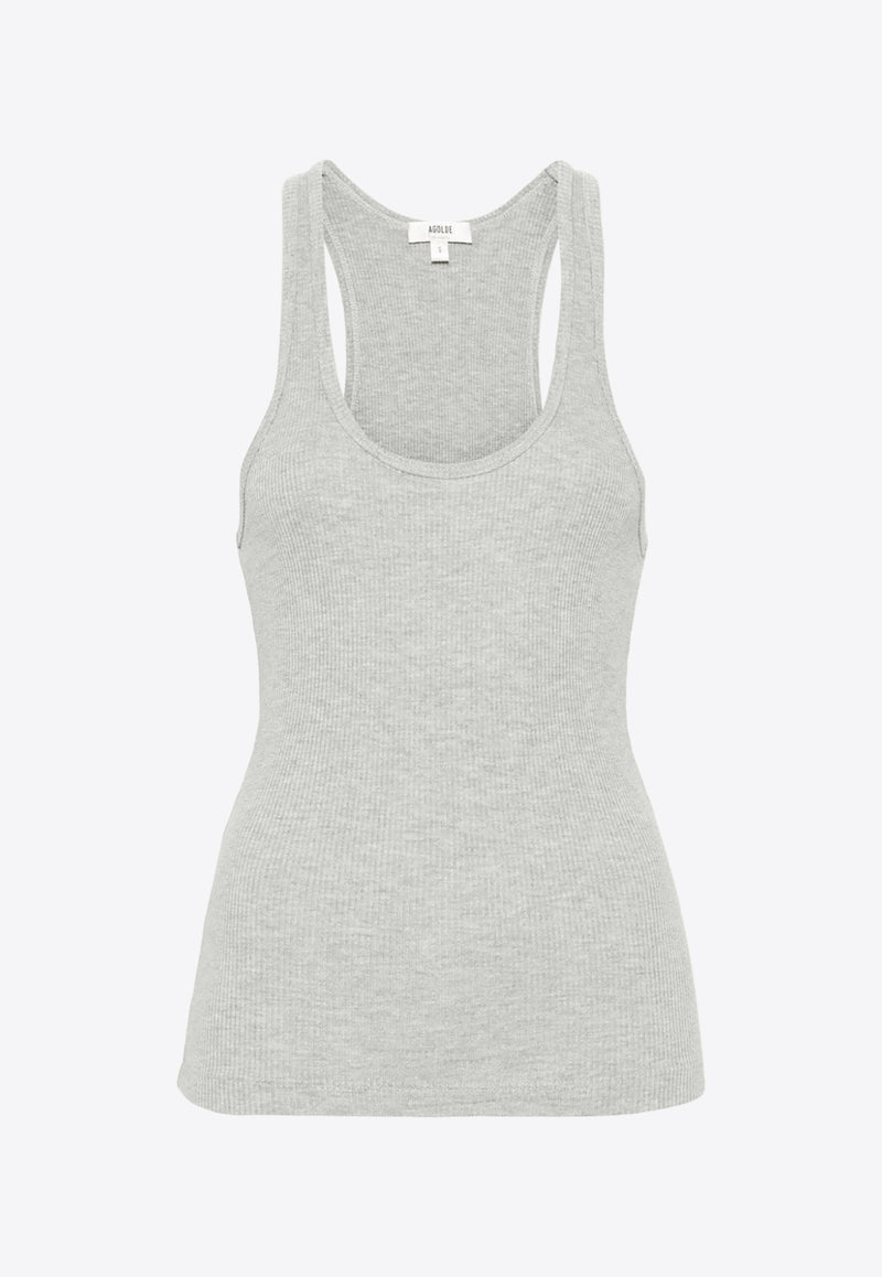 Agolde Bianca Ribbed Tank Top Gray A72321353_GRYHR