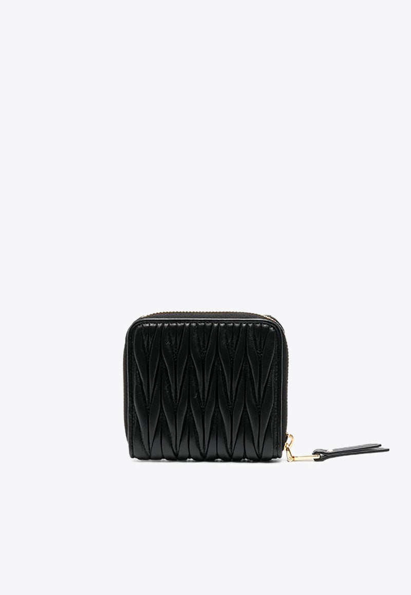 Miu Miu Matelassé Zip-Around Leather Wallet Black 5ML5222FPP_F0002