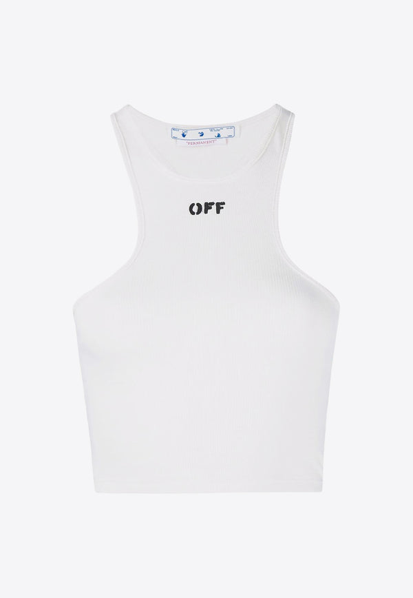 Off-White OFF Stamp Ribbed Crop Top White OWAD086C99JER002_0110