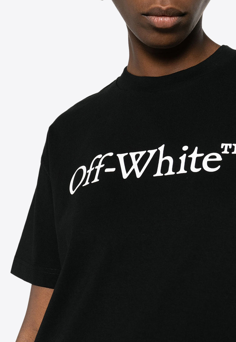 Off-White Bookish Logo Crewneck T-shirt Black OWAA089C99JER003_1001