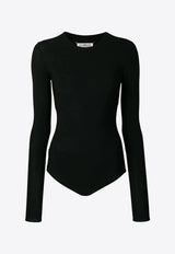 Maison Margiela Long-Sleeved Ribbed Bodysuit Black S51NA0056S20518_900