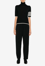 Thom Browne  4-bar Stripes Turtleneck Wool Knit Top Black FKA434DY1014_001