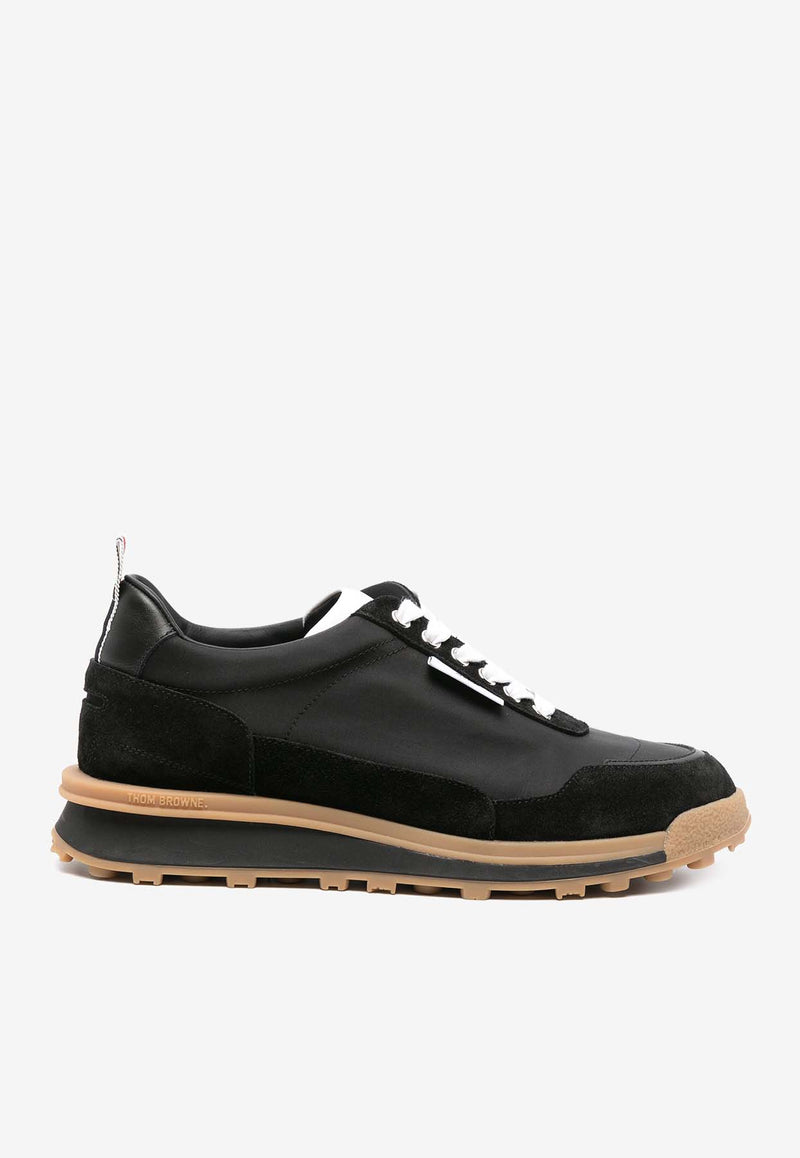 Thom Browne Alumni Suede Low-Top Sneakers Black FFD133BF0488_001