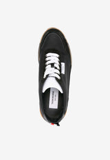 Thom Browne Alumni Suede Low-Top Sneakers Black FFD133BF0488_001