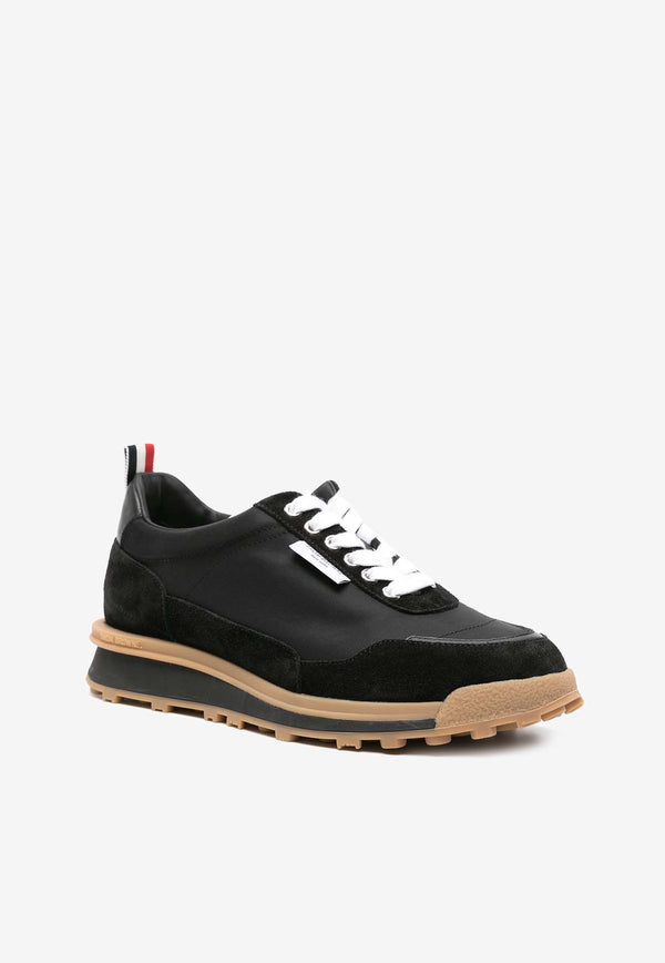 Thom Browne Alumni Suede Low-Top Sneakers Black FFD133BF0488_001