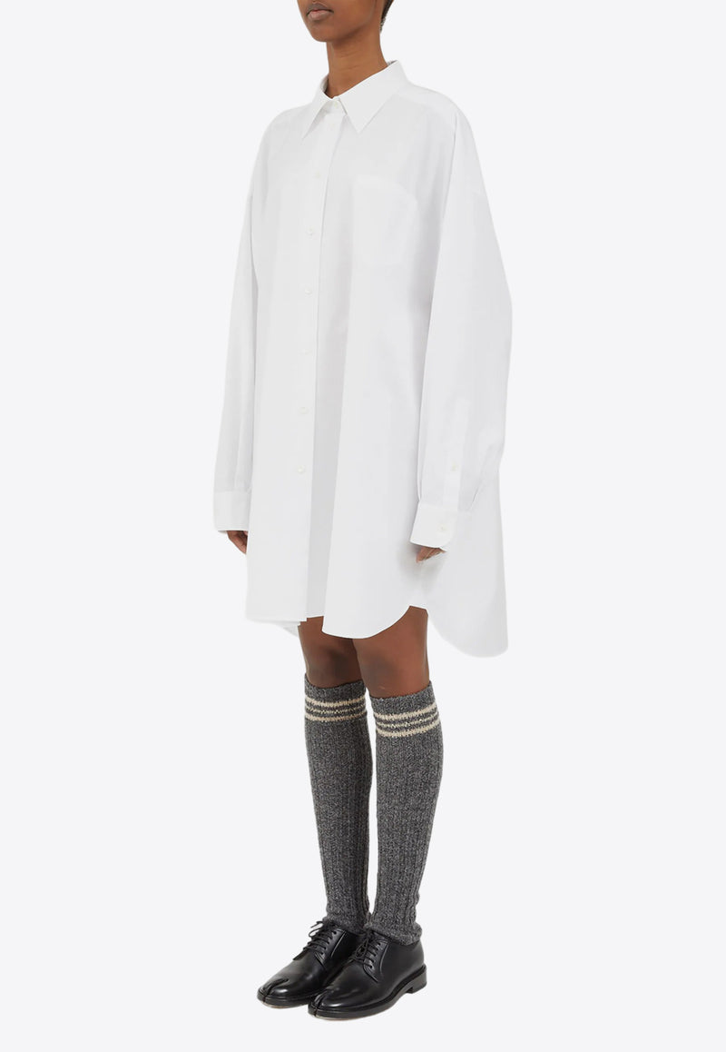 Maison Margiela Long-Sleeved Poplin Shirt Dress Optic White S51DL0253S54750_100