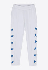 Golden Goose DB Kids Boys Star Print Track Pants White GKP01266P000922_11796