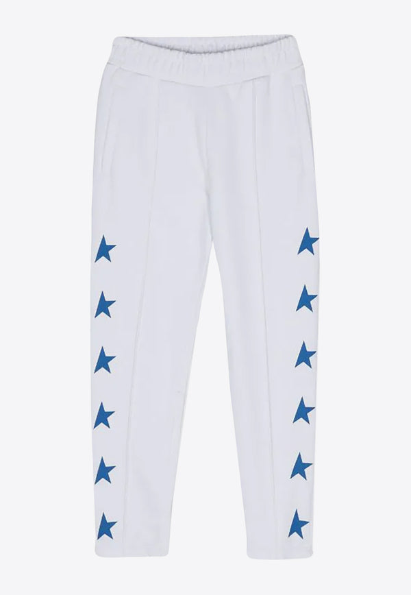 Golden Goose DB Kids Boys Star Print Track Pants White GKP01266P000922_11796