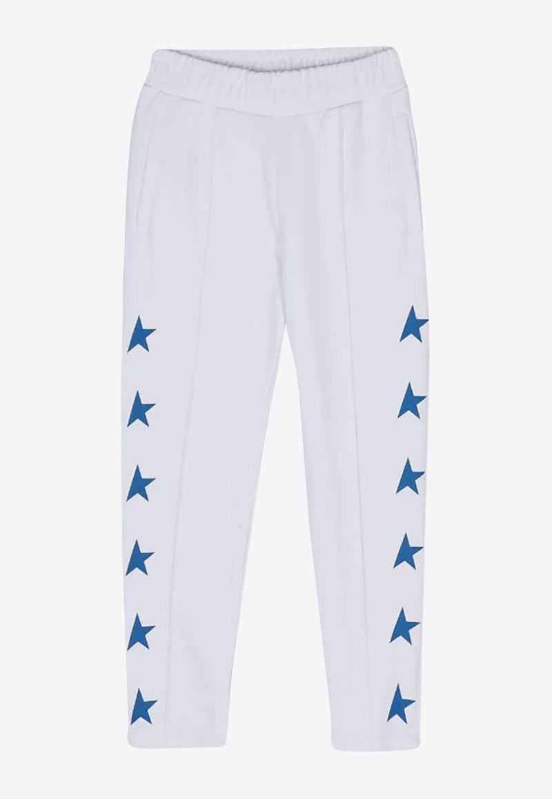 Golden Goose DB Kids Boys Star Print Track Pants White GKP01266P000922_11796