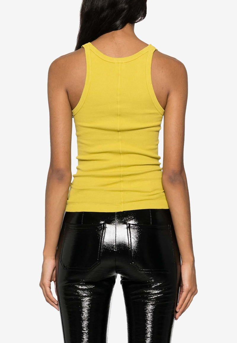 Re/done Fine Ribbed Tank Top Yellow R2402WRIBTNKD_PEAR