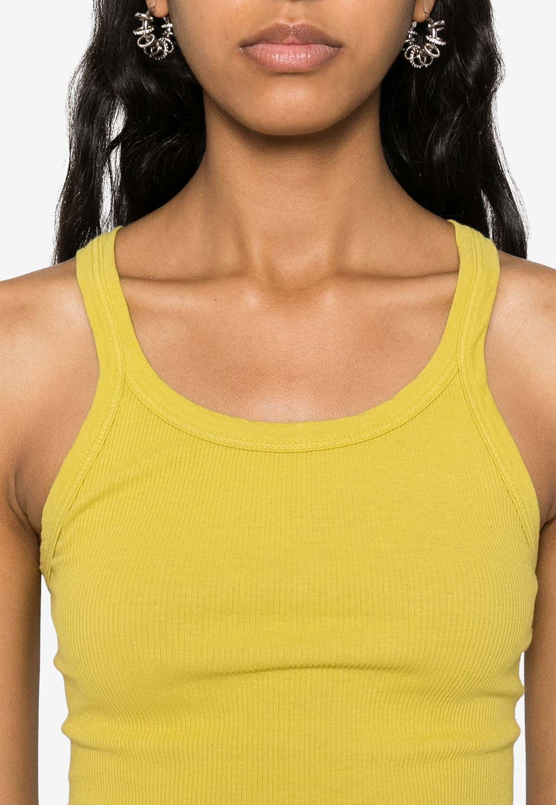 Re/done Fine Ribbed Tank Top Yellow R2402WRIBTNKD_PEAR