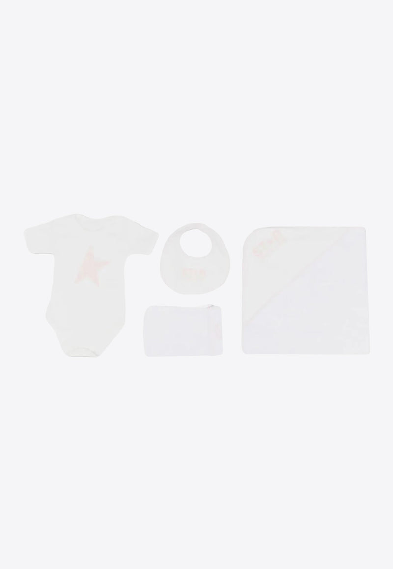 Golden Goose DB Kids Babies Star Print Onesie Gift Set White GBP01297P000942_10310