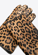 Maison Margiela All-Over Leopard Print Gloves Brown SI1TS0002SY1573_001S