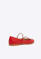 Max Mara Circus Double-Strap Nappa Leather Ballet Flats Red 2424526011600CIRCUS_064