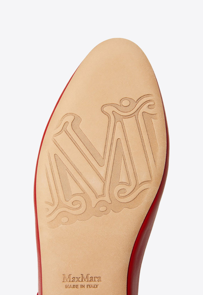 Max Mara Circus Double-Strap Nappa Leather Ballet Flats Red 2424526011600CIRCUS_064