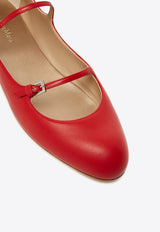 Max Mara Circus Double-Strap Nappa Leather Ballet Flats Red 2424526011600CIRCUS_064