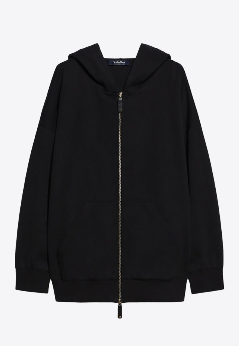 S Max Mara Doppia Zip-Up Hooded Sweatshirt Black 2429916011600DOPPIA_010