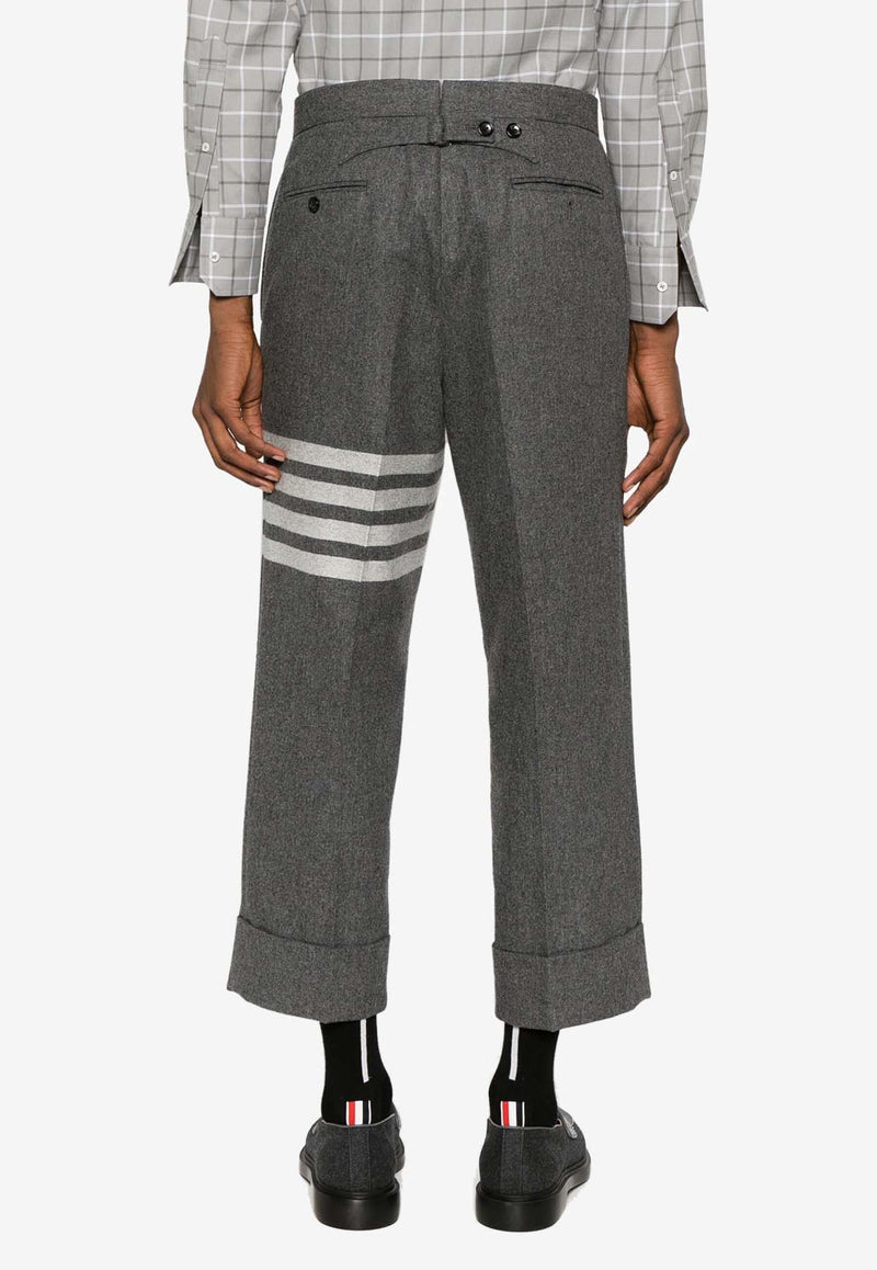 Thom Browne  4-bar Striped Wool Blend Tailored Pants Gray MTC051AF0666_035