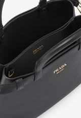 Prada Small Logo Leather Top Handle Bag Black 1BA418VOOO2CYS_F0002