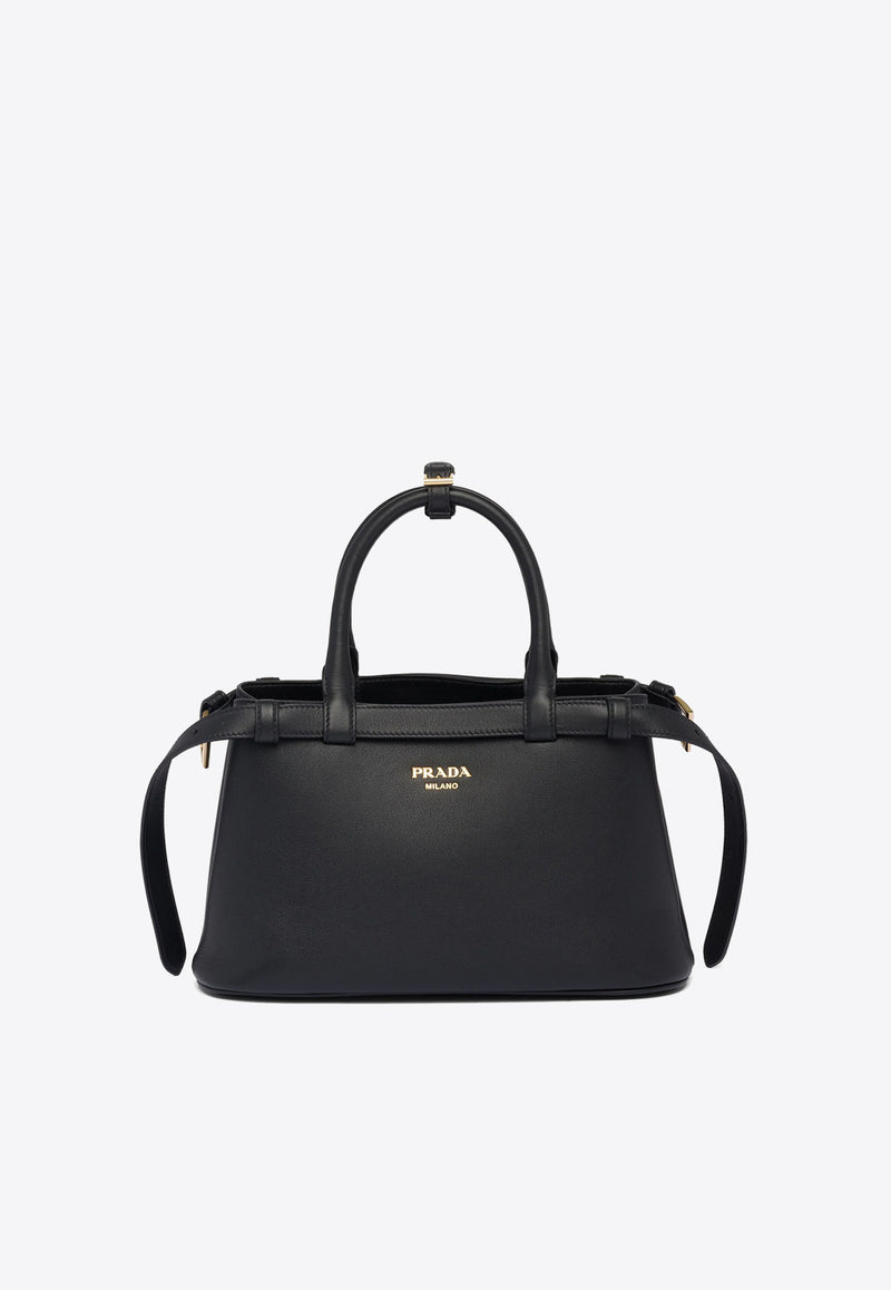 Prada Small Logo Leather Top Handle Bag Black 1BA418VOOO2CYS_F0002