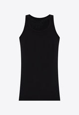 Isabel Marant Logo Embroidered Rib Knit Tank Top Black TS0225FAA2N39I_01BK