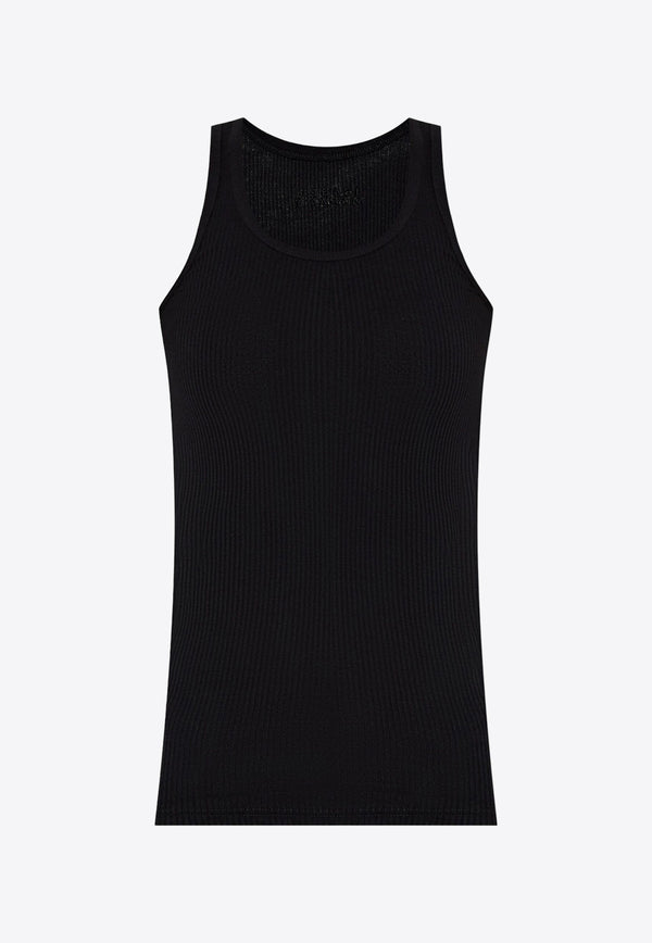 Isabel Marant Logo Embroidered Rib Knit Tank Top Black TS0225FAA2N39I_01BK