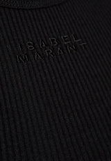 Isabel Marant Logo Embroidered Rib Knit Tank Top Black TS0225FAA2N39I_01BK