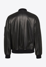 Dsquared2 Leather Bomber Jacket Black S74AM1502SY1602_900