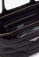 Prada Small Re-Nylon Logo Plaque Top Handle Bag Black 1BG436VOOORDJN_F0002