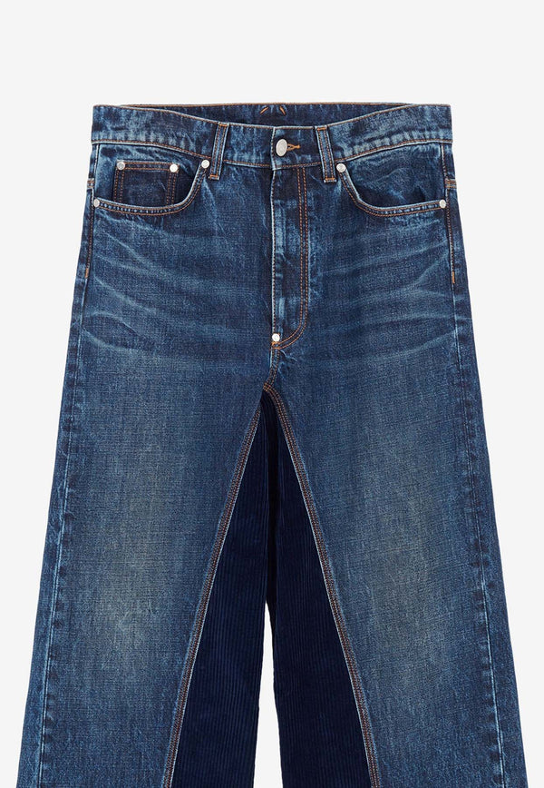 Stella McCartney Corduroy-Paneled Jeans
 Blue 6D02893SPH82_4480