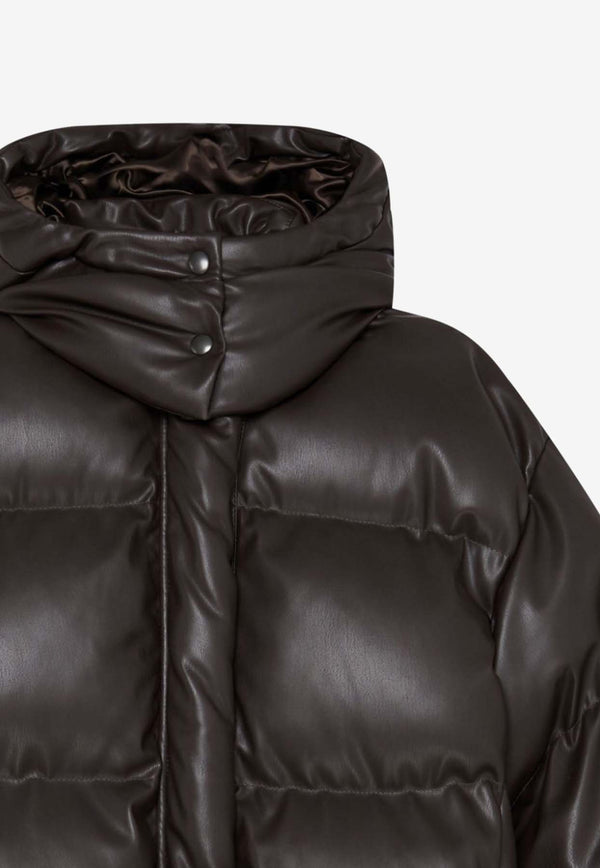 Stella McCartney High-Neck Zip-Up Puffer Jacket Brown 6801193BU393_2011