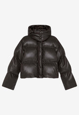 Stella McCartney High-Neck Zip-Up Puffer Jacket Brown 6801193BU393_2011