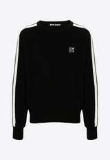 Palm Angels Monogram Crewneck Sweater Black PMHE075F24KNI001_1003