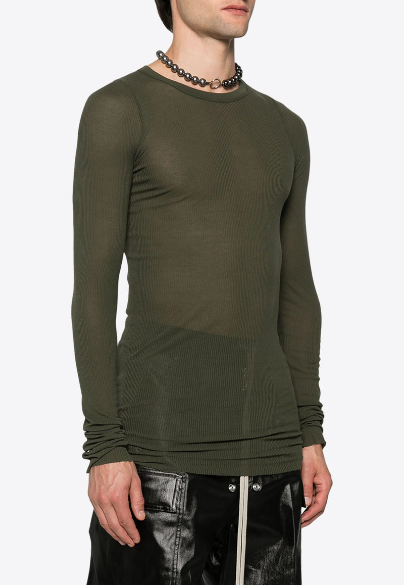 Rick Owens Fine Ribbed Long-Sleeved T-shirt Green RU02D6250RC_75