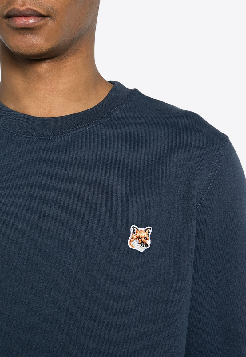 Maison Kitsuné Fox Logo Patch Sweatshirt Blue LM00301KM0001_P476