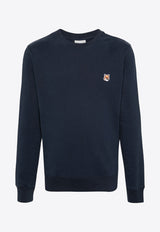 Maison Kitsuné Fox Logo Patch Sweatshirt Blue LM00301KM0001_P476