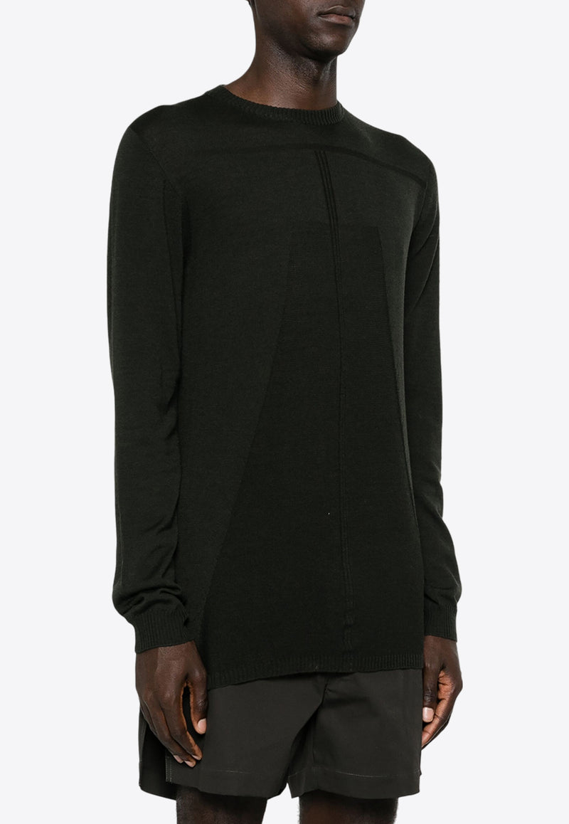 Rick Owens Biker Level Wool Sweater Green RU02D6622ML_75