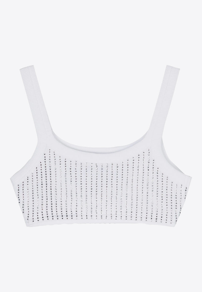 The Attico Studded Cropped Top White 247WCT275J050R_480