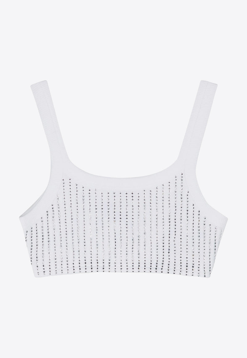 The Attico Studded Cropped Top White 247WCT275J050R_480