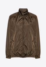 Prada Triangle Logo Windbreaker Jacket Brown 292192SOOO148U_F0003