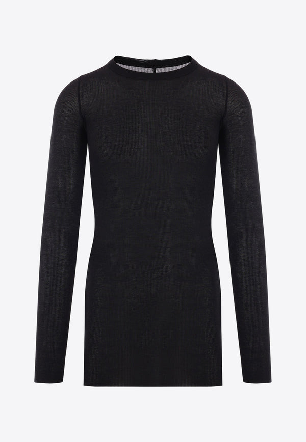 Rick Owens Fine Ribbed Long-Sleeved T-shirt Black RU02D6250RC_09