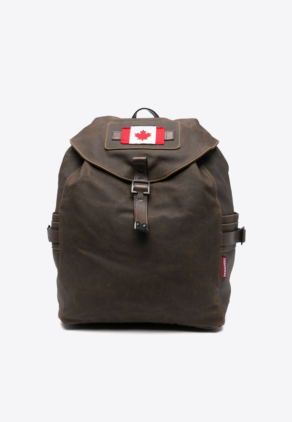 Dsquared2 Canadian Flag Leather Backpack Dark Green BPM01100307640_8062