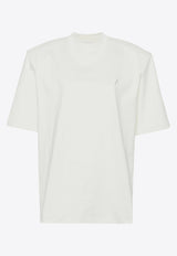 The Attico Kilie Logo Appliqué Crewneck T-shirt White 247WCT173J025_042