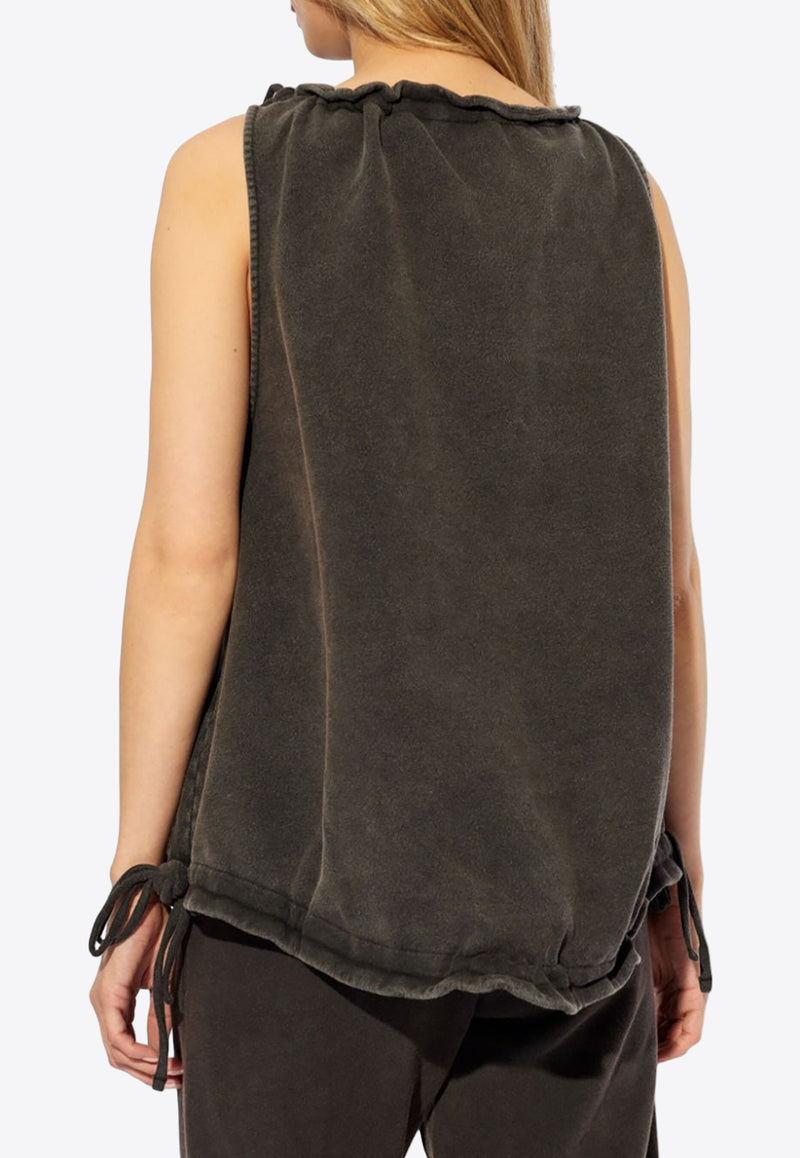 The Attico Drawstring Faded Tank Top Black 247WCT310JF05_615