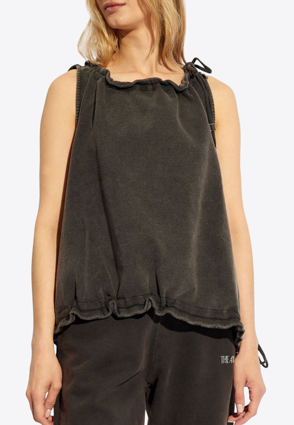 The Attico Drawstring Faded Tank Top Black 247WCT310JF05_615