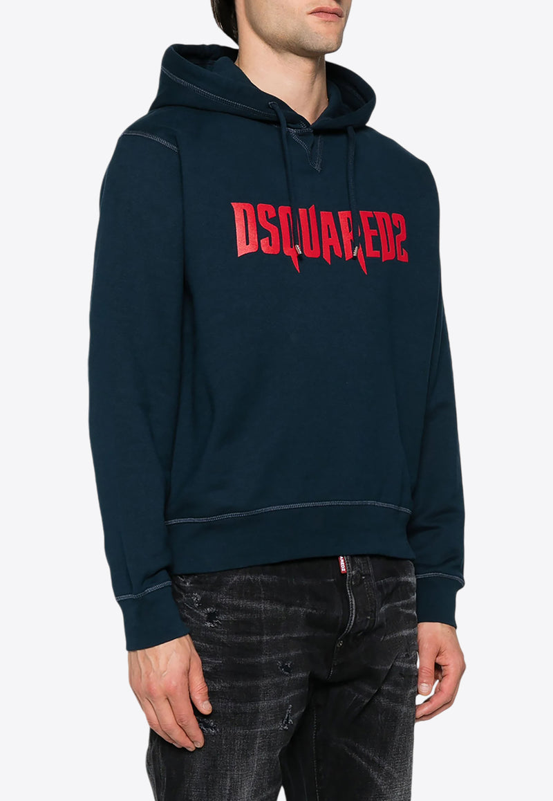 Dsquared2 Horror Logo Hooded Sweatshirt Navy S74GU0815S25516_478