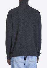 The Row Gerlo High-Neck Cashmere Sweater Gray 794-Y772-DGM