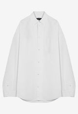 Balenciaga Oversized Long-Sleeved Shirt 794462TQM30/P_BALEN-9140 White