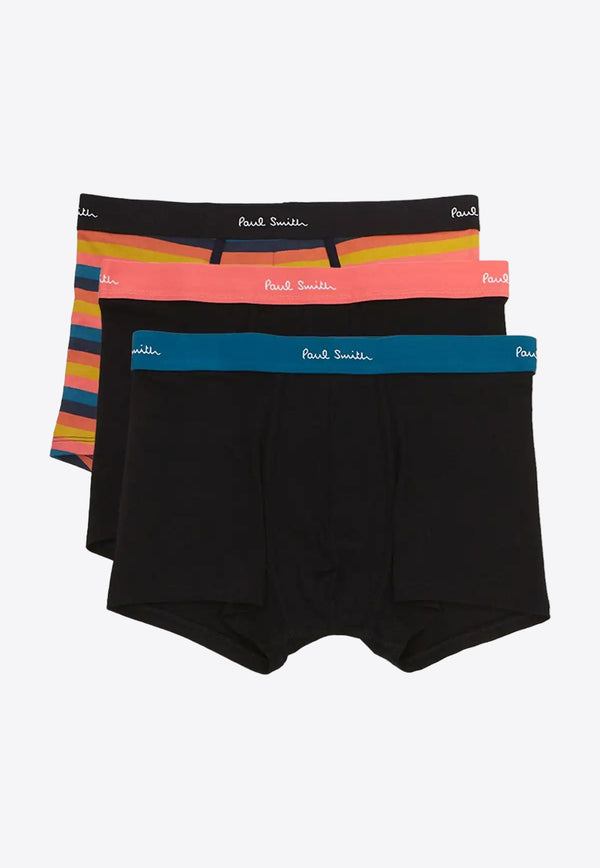 Paul Smith Logo Waistband Striped Trunks - Set of 3 Multicolor M1A459BKU644_79